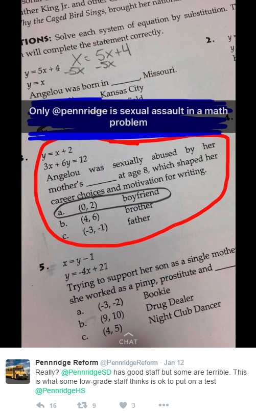 Outrage Over Sexual Assault Literature Incorporated Into Math Homework Mrctv 5803